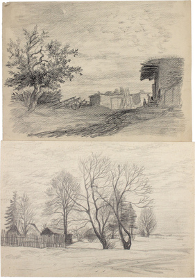 Бургункер Евгений Осипович. Два рисунка из серии «Суздаль» 